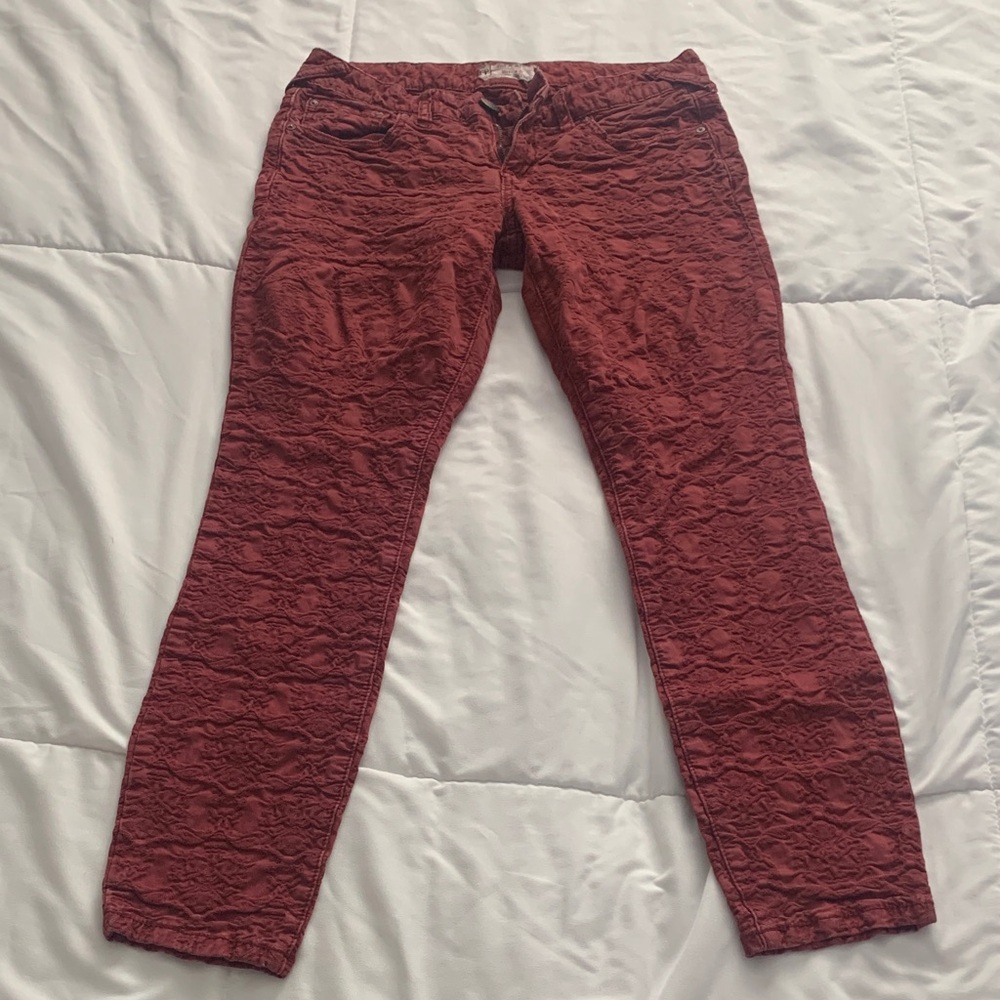 Free People Burgundy stretchy pants size 27